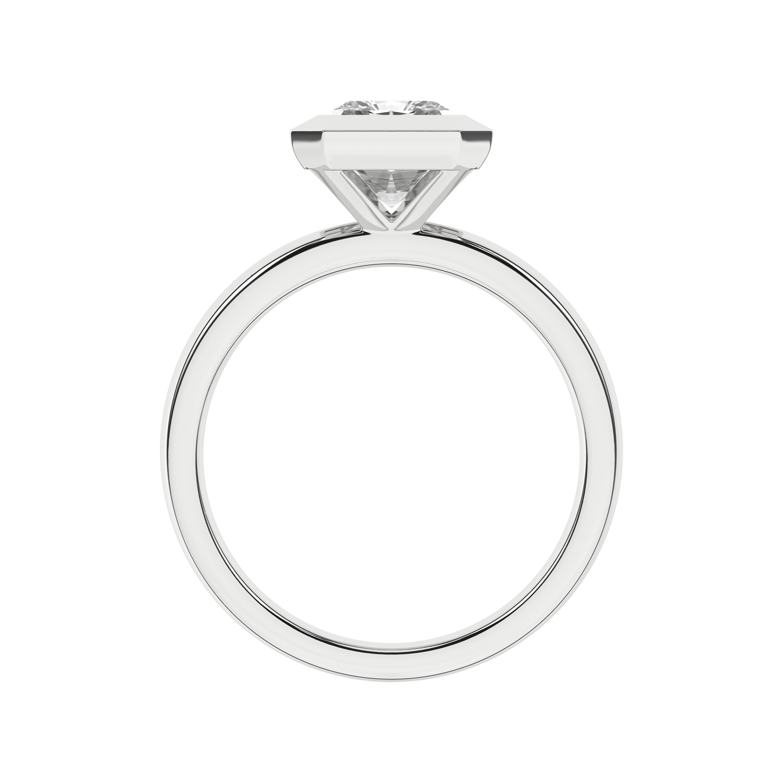 Bezel-Set Solitaire Ring (Radiant)